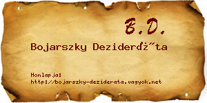 Bojarszky Dezideráta névjegykártya